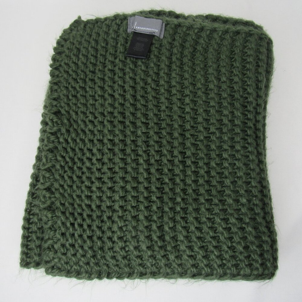 By Anthropologie Green Waffle Stitch Stretch Scarf OS